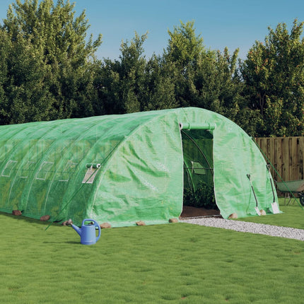 Växthus med stålram grön 110 m² 22x5x2,3 m