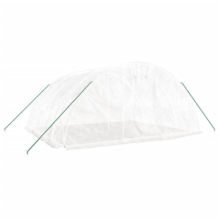 Växthus med stålram vit 20 m² 5x4x2,3 m