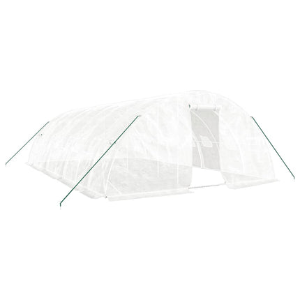 Växthus med stålram vit 40 m² 8x5x2,3 m