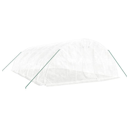 Växthus med stålram vit 40 m² 8x5x2,3 m