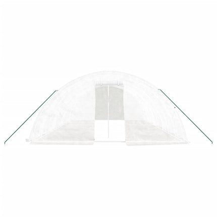 Växthus med stålram vit 40 m² 8x5x2,3 m