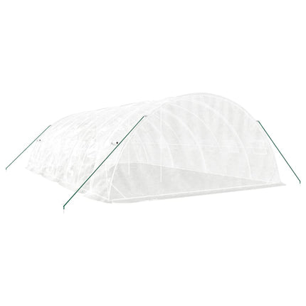 Växthus med stålram vit 40 m² 8x5x2,3 m