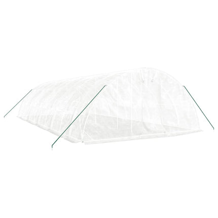Växthus med stålram vit 50 m² 10x5x2,3 m
