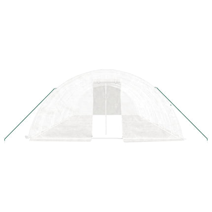 Växthus med stålram vit 50 m² 10x5x2,3 m