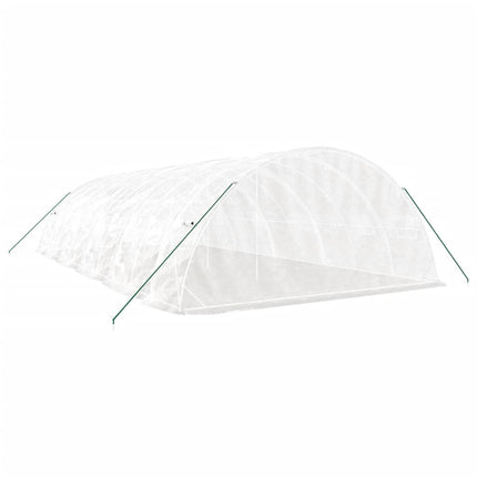 Växthus med stålram vit 50 m² 10x5x2,3 m