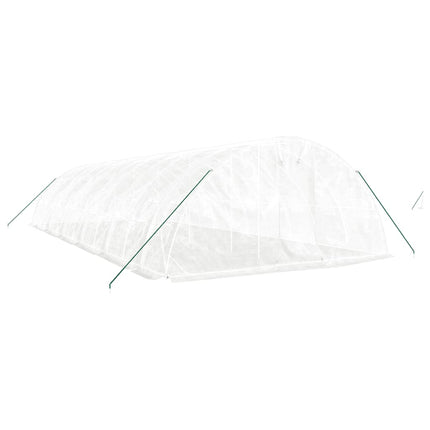 Växthus med stålram vit 60 m² 12x5x2,3 m