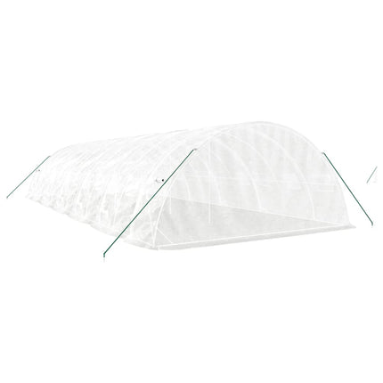 Växthus med stålram vit 60 m² 12x5x2,3 m