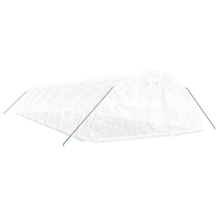 Växthus med stålram vit 70 m² 14x5x2,3 m
