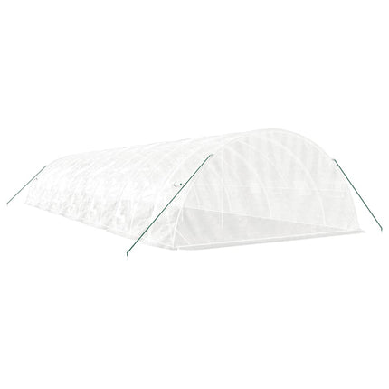 Växthus med stålram vit 70 m² 14x5x2,3 m