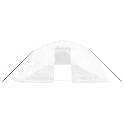 Växthus med stålram vit 80 m² 16x5x2,3 m
