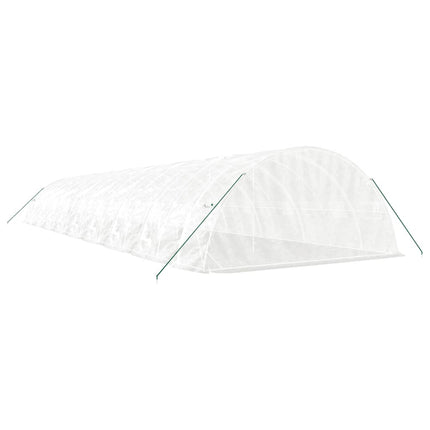 Växthus med stålram vit 90 m² 18x5x2,3 m