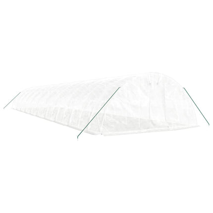 Växthus med stålram vit 100 m² 20x5x2,3 m