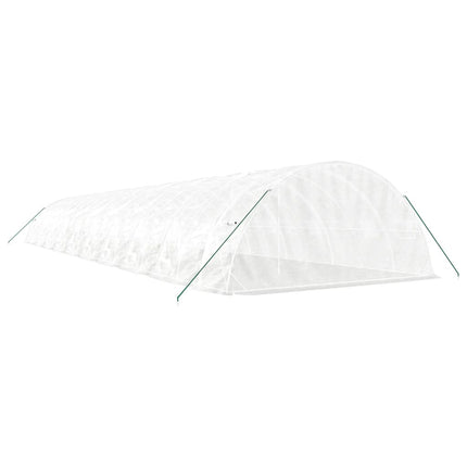 Växthus med stålram vit 100 m² 20x5x2,3 m