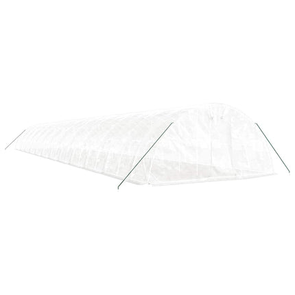 Växthus med stålram vit 120 m² 24x5x2,3 m
