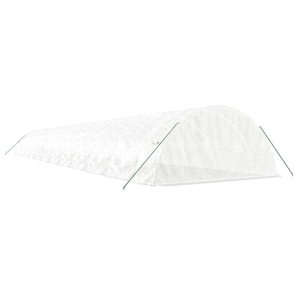 Växthus med stålram vit 120 m² 24x5x2,3 m