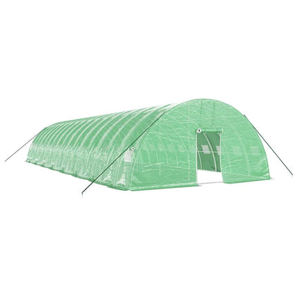 Växthus med stålram grön 96 m² 16x6x2,85 m