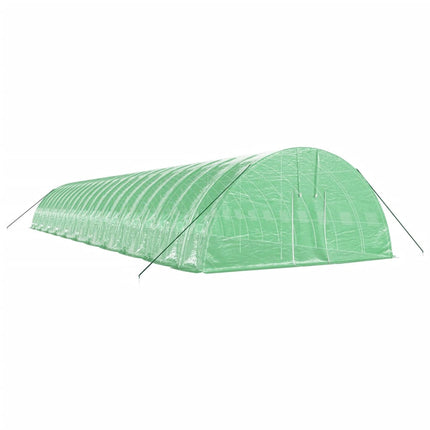 Växthus med stålram grön 132 m² 22x6x2,85 m