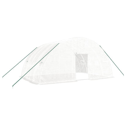 Växthus med stålram vit 24 m² 6x4x2,85 m