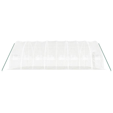 Växthus med stålram vit 48 m² 8x6x2,85 m