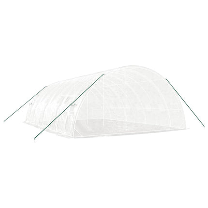 Växthus med stålram vit 48 m² 8x6x2,85 m
