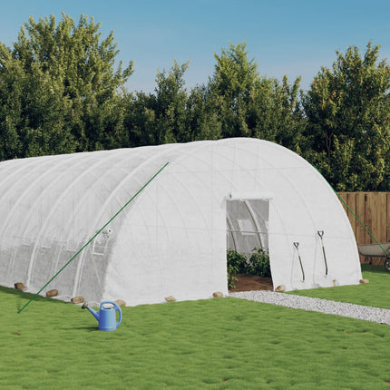 Växthus med stålram vit 72 m² 12x6x2,85 m