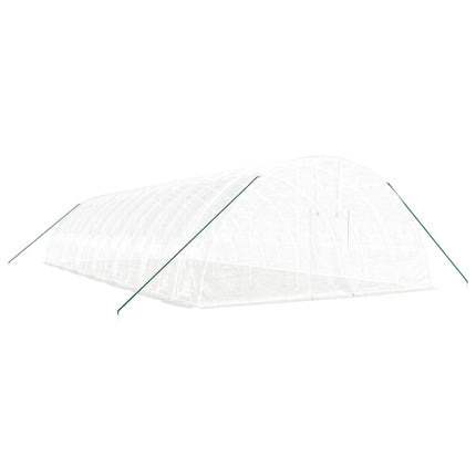 Växthus med stålram vit 84 m² 14x6x2,85 m
