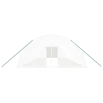 Växthus med stålram vit 84 m² 14x6x2,85 m