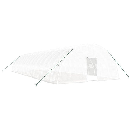 Växthus med stålram vit 96 m² 16x6x2,85 m