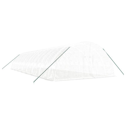 Växthus med stålram vit 96 m² 16x6x2,85 m