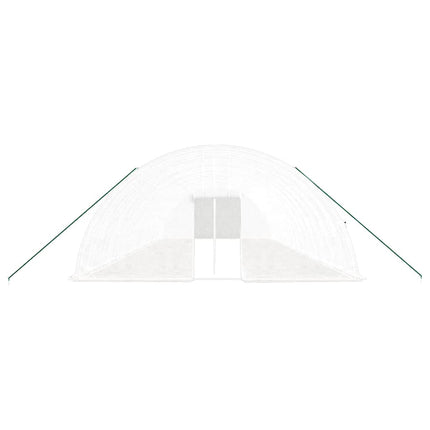 Växthus med stålram vit 96 m² 16x6x2,85 m