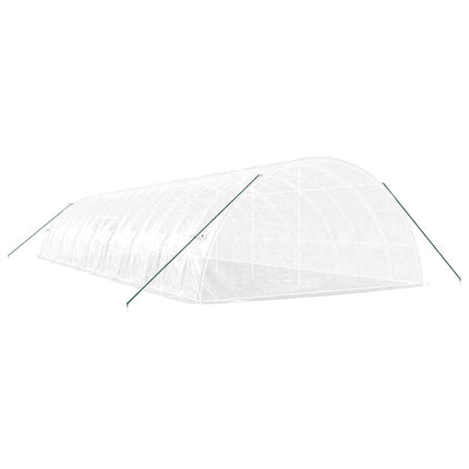 Växthus med stålram vit 96 m² 16x6x2,85 m