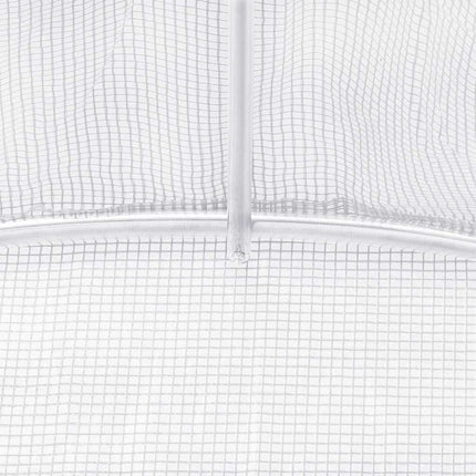 Växthus med stålram vit 96 m² 16x6x2,85 m