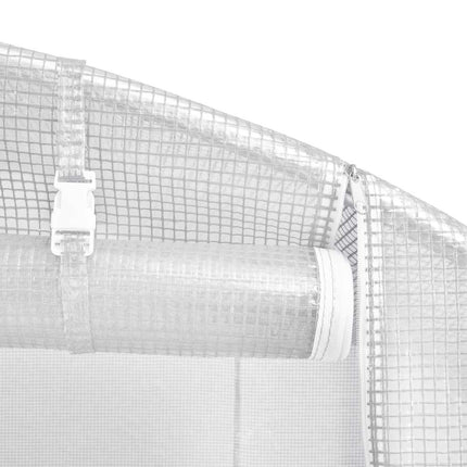 Växthus med stålram vit 96 m² 16x6x2,85 m