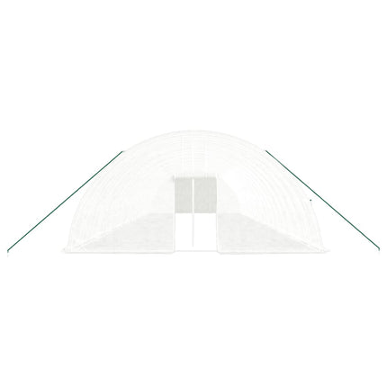 Växthus med stålram vit 108 m² 18x6x2,85 m