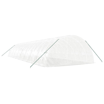 Växthus med stålram vit 108 m² 18x6x2,85 m