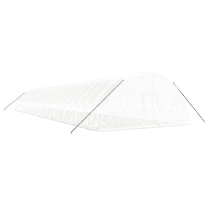 Växthus med stålram vit 144 m² 24x6x2,85 m