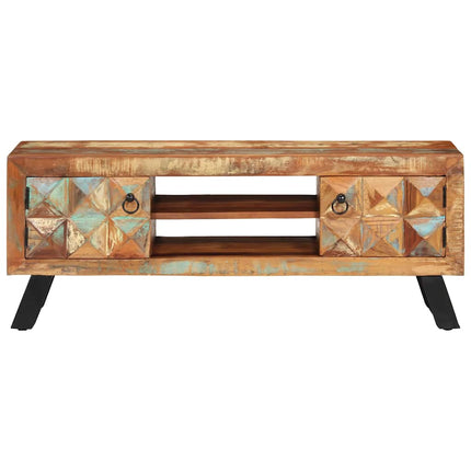 Tv-bänk 112x30x45 cm massivt återvunnet trä