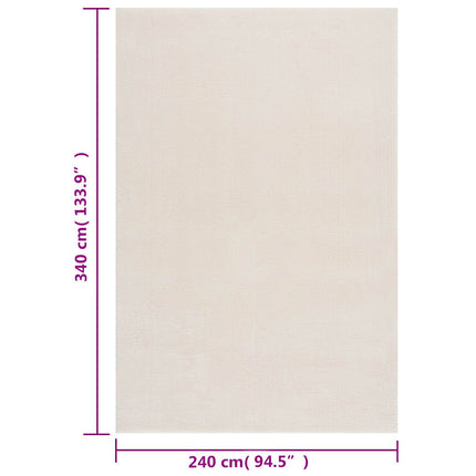 Shaggy-matta gräddvit 240x340 cm polyester