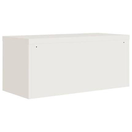 Dokumentskåp vit 90x40x110 cm stål