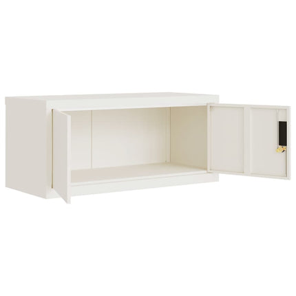 Dokumentskåp vit 90x40x145 cm stål
