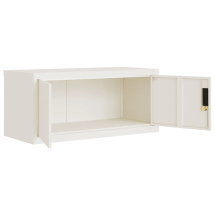Dokumentskåp vit 90x40x240 cm stål