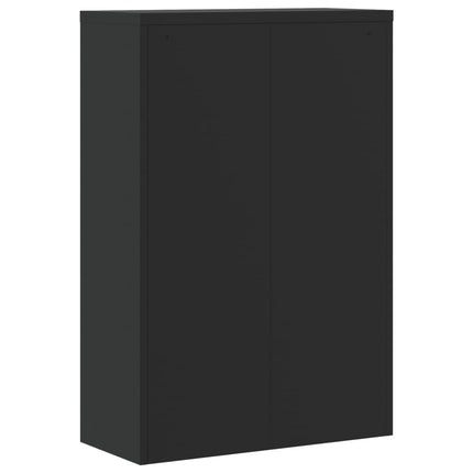 Förvaringsskåp svart 90x40x180 cm stål