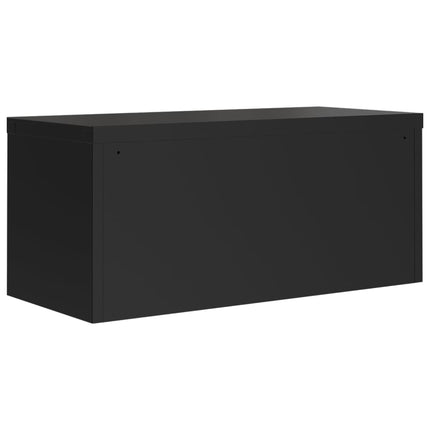 Dokumentskåp svart 90x40x220 cm stål