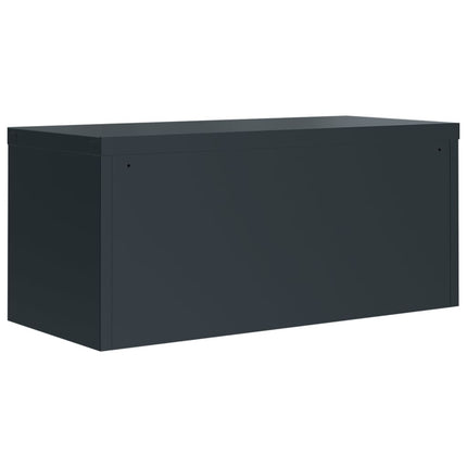 Dokumentskåp antracit 90x40x130 cm stål
