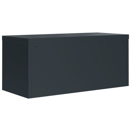 Dokumentskåp antracit 90x40x220 cm stål