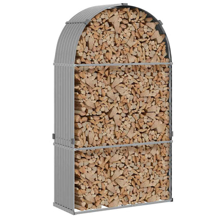 Vedställ ljusgrå 120x45x210 cm galvaniserat stål