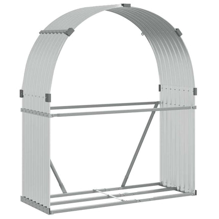Vedställ silver 120x45x140 cm galvaniserat stål