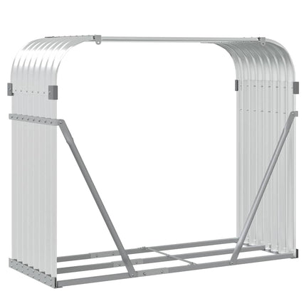 Vedställ silver 120x45x100 cm galvaniserat stål
