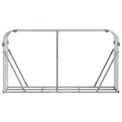 Vedställ silver 180x45x100 cm galvaniserat stål