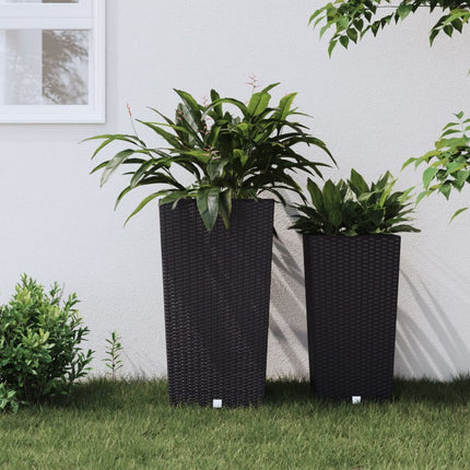 Blomkruka med avtagbar insida antracit 21/49 L PP-rotting